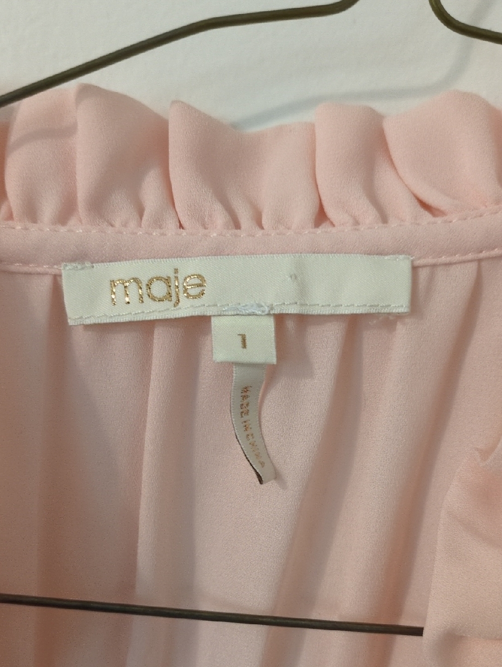 Maje Pink Ruffled Blouse